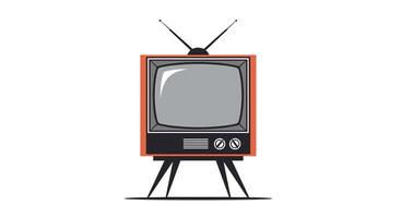 A Retro Television with Antennae Standing Tall Ready to Deliver Quality Programs to Audience vector