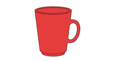 A Vibrant Red Ceramic Mug A Simple and Versatile Kitchen Essential for Daily Use vector