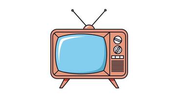 Retro Television Set with Antennae Knob and Buttons on Isolated White Background Image vector