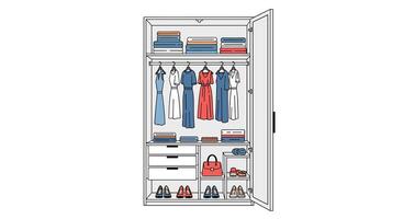Organizing and Maximizing Closet Space Strategies for Enhanced Storage Solutions and Efficiency at Home vector