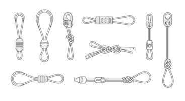 An Assortment of Diverse and Versatile Rope Connectors for Various Practical Applications vector