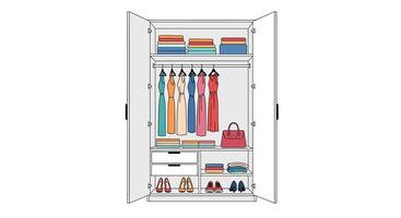 A Guide to Efficiently Organizing Your Wardrobe Clothes Accessories and Shoes for Easy Access vector