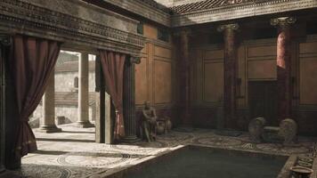 CGI Ancient Roman courtyard with detailed architecture and quiet atmosphere video