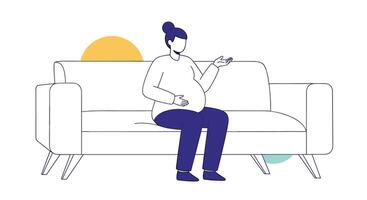 Pregnant Woman on Couch Relaxation and Well being for Mother and Future Child vector