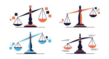 The Art of Balancing Scales A Visual Exploration of Equilibrium and Justice vector