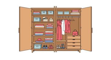 Organizing Your Clothes In a Wardrobe Can Make Your Life So Much Easier vector