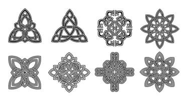 Diverse Collection of Abstract Geometric Figures Exploring Symmetry and Pattern Complexity vector