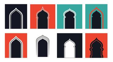 Archway Designs Collection A Compilation of Architectural Motifs Featuring Islamic Elements vector
