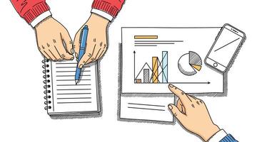 Analysis of Financial Data Trends for Investment and Business Opportunities Exploration vector