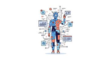 The Impact of Artificial Intelligence on the Future of Work and Society Development vector
