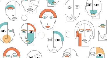 Diverse Facial Expressions A Study of Human Emotion and Communication Represented Artistically vector