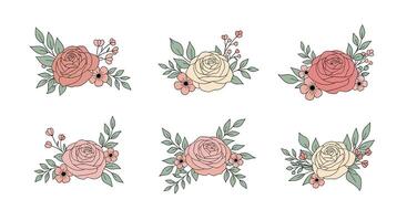 Charming Floral Elements A Delicate Collection of Illustrations for Decorative Designs and Invitations vector