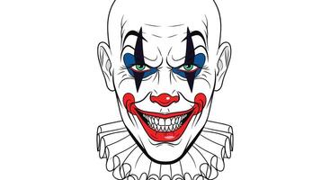 Creepy Clown Illustration with Horror Elements For Halloween and Scary Theme Celebration vector