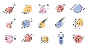 Explore the Cosmos A Journey Through Space Planets Stars Comets and Celestial Bodies vector