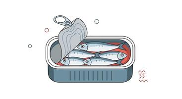Delicious Sardines in Can Opening a World of Seafood Nutrition and Culinary Delight vector