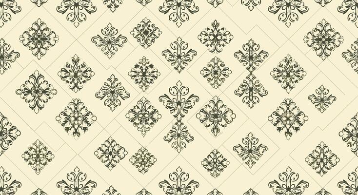 Abstract Floral Damask Pattern for Background Seamless Ornate Digital Design Decoration Art