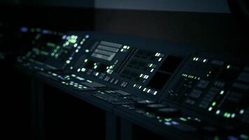 CGI Futuristic lab controls with lit buttons for advanced research video