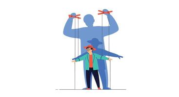 The Shadow Puppeteer A Metaphor for Invisible Power Influence and Control In Life vector