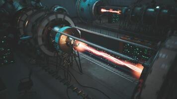 CGI Futuristic laboratory showcasing advanced energy beams and technology video