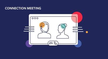 Connecting Through Digital Spaces A Guide to Virtual Meetings and Human Connection Online vector