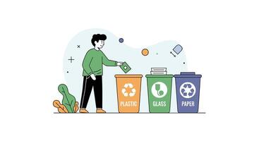 Sorting Waste for Recycling and Proper Disposal to Protect Environment for Future vector