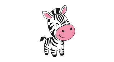 Cute Cartoon Zebra A Cheerful Animal Character Suitable For Various Designs And Projects vector