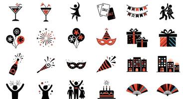 Celebrating Milestones An Exploration of Festive Icons for Joyful Events and Occasions vector