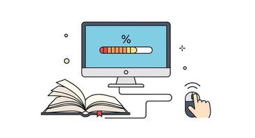 Online Education and Its Impact on the Future of Academic Learning Process Model vector