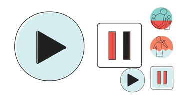 A Visual Study of Play and Pause Buttons The Functionality and Aesthetics vector