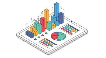 Analyzing Business Performance Data and Uncovering Trends Using Interactive Data Visualization Tools Available Online vector