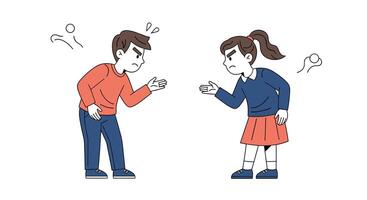 An Angry Couple is Discussing and Fighting Each Other Because of Misunderstanding Issue vector