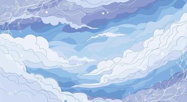 A Serene Vista of Skies with Clouds and Light Dappled Upon the Soft Surface vector
