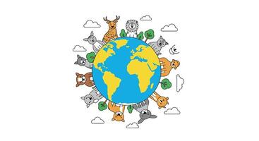 Exploring the Interconnectedness of Global Ecosystems a Celebration of Biodiversity and Environmental Stewardship vector