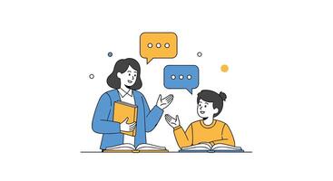 Effective Communication Strategies Between Two People Talking in the Office about Work Issues vector
