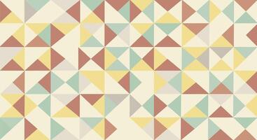 Retro Geometric Pattern Design of Triangles Shapes in Pastel Colors Seamless Background Texture vector