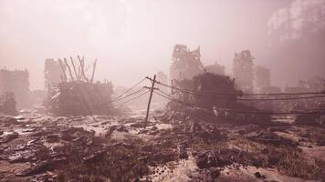 CGI Cityscape of devastation following military action in a war torn area video