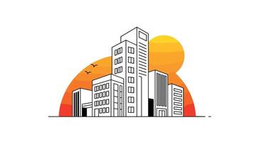 Captivating Cityscapes Urban Art A Harmonious Blend of Architecture Nature and Sunrise Serenity vector