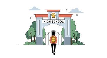 Navigating High School Challenges and Opportunities Preparing for the Journey of Education and Growth vector