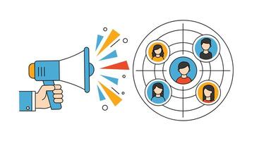 Maximizing Reach Strategies Connecting With New Audiences With Effective Communication And Amplifying Message vector