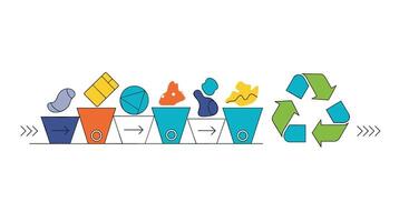 The Cruciality of Recycling and Proper Waste Sorting for a Sustainable Future vector