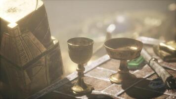 CGI Golden treasures unearthed in a secret dungeon chamber video