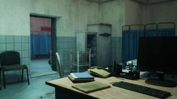 CGI Abandoned hospital office space with overturned furniture and disarray video