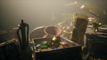CGI Golden treasures hidden deep within a secret dungeon video