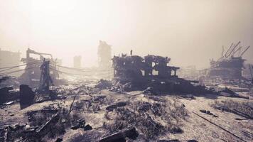 CGI Destruction of the city following military action, aftermath of conflict video