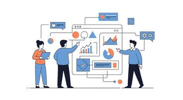Effective Team Strategies for Project Management Agile Solutions and Collaborative Workflow Design vector