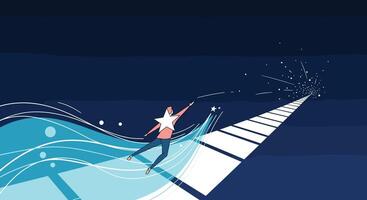 Dancing Through the Digital Waves A Journey of Movement and Light in the Night vector