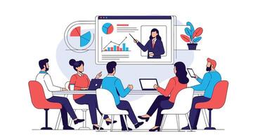 Efficient Business Meeting Strategies for Maximizing Productivity and Collaborative Teamwork Across Departments vector