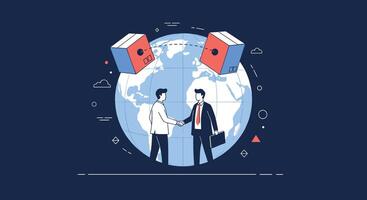 Navigating Global Business Success A Guide to International Trade and Partnerships Expansion vector