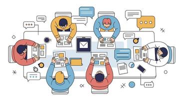 Effective Meeting Management Strategies for Enhanced Teamwork Collaboration and Productivity in Business Environments vector