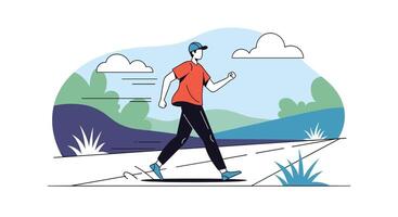 Embarking on Foot Adventures Discovering Serenity and Well Being Through Nature Explorations Journey vector